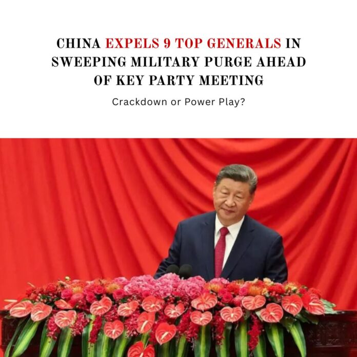 China expels 9 top generals
